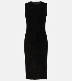 Кожаное платье миди eva Stouls, черный