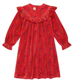 Платье из смесового хлопка с принтом Jellymallow, красный
