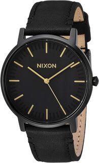 Часы Porter Leather Nixon, цвет All Black/Gold