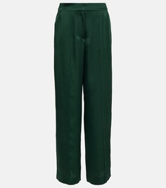 Атласные брюки широкого кроя kyra Simkhai, зеленый
