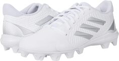 Бутсы Purehustle 2 Molded Softball Shoes adidas, цвет White/Silver Metallic/Silver Metallic