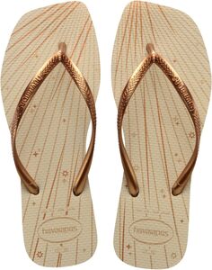 Шлепанцы Slim Square Fireworks Flip-Flops Havaianas, бежевый