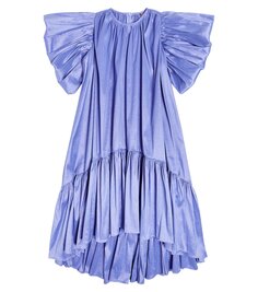 Платье из тафты с оборками Caroline Bosmans, синий