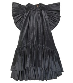 Платье из тафты с оборками Caroline Bosmans, черный