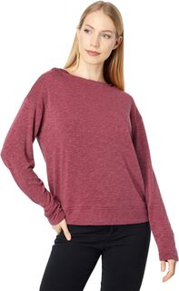 Мягкий пуловер из махровой ткани с драпировкой и воротником-стойкой с длинными рукавами Mod-o-doc, цвет Garnet