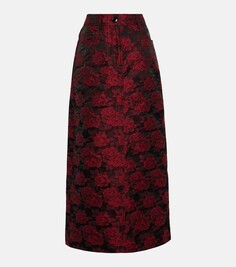 Жаккардовая юбка макси с цветочным принтом Ganni, мультиколор