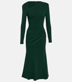 Платье миди из кади Roland Mouret, зеленый