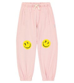 Спортивные брюки из хлопкового джерси Palm Angels Kids, розовый