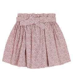 Хлопковая юбка tuie с цветочным принтом Bonpoint, розовый