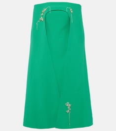Мини-платье rowan manorel с кейпом и декором Safiyaa, зеленый