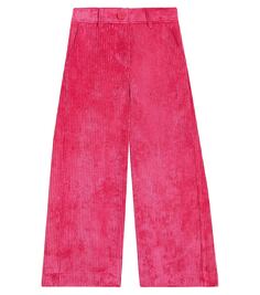 Вельветовые брюки широкого кроя Monnalisa, розовый