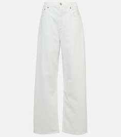 Широкие джинсы со средней посадкой Agolde, белый