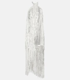 Мини-платье с воротником-халтер и пайетками Rotate Birger Christensen, белый