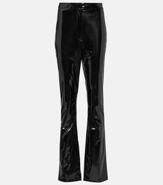 Виниловые узкие брюки с высокой посадкой Rotate Birger Christensen, черный