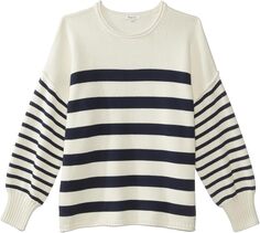 Пуловер Plus Conway в разноцветную полоску Madewell, цвет Antique Cream/Indigo