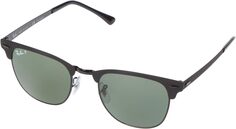 Солнцезащитные очки 51 mm RB3716 Clubmaster Metal Square Sunglasses - Polarized Ray-Ban, цвет Black Top Matte/Green Polar