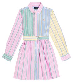 Платье louella в полоску из хлопка Polo Ralph Lauren Kids, мультиколор