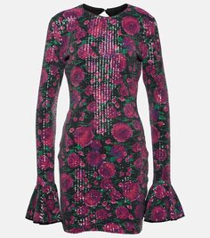 Мини-платье с открытой спиной и пайетками Rotate Birger Christensen, розовый