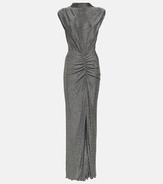 Платье макси из джерси с эффектом металлик apollo Diane Von Furstenberg, серебро