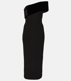 Асимметричное платье миди из крепа Roland Mouret, черный