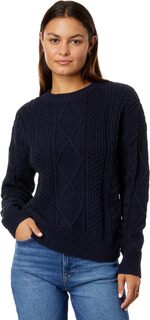 Хлопковый пуловер с косами Madewell, цвет Deep Indigo