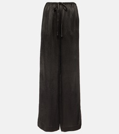 Широкие брюки светло-коричневого цвета со средней посадкой white label Proenza Schouler, черный