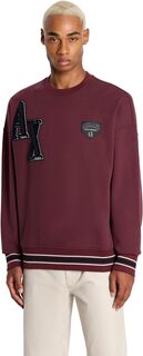 Университетский флисовый пуловер Armani Exchange, цвет Vineyard Wine
