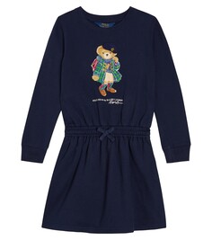 Платье polo bear из хлопкового джерси Polo Ralph Lauren Kids, синий