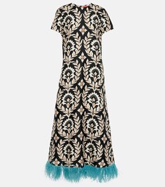 Платье макси из шелкового твила с принтом swing La Doublej, мультиколор