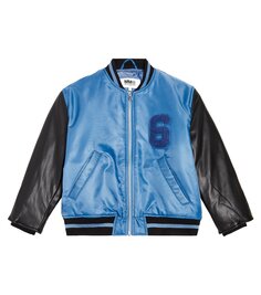 Университетская куртка с аппликацией Mm6 Maison Margiela Kids, синий