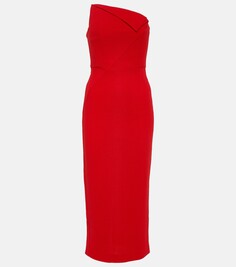 Платье миди из шерсти оригами Roland Mouret, красный