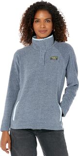 Пуловер на кнопках из шерпы размером 1/4 со спущенным воротником L.L.Bean, цвет Mallard Blue L.L.Bean®