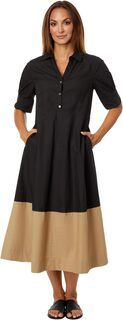 Платье макси с воротником Lilla P, цвет Black Color-Block