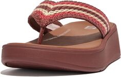 Шлепанцы F-Mode Crochet Flatform Toe Post Sandals FitFlop, цвет Clay Brown