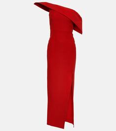 Асимметричное платье из шерсти и шелка Roland Mouret, красный