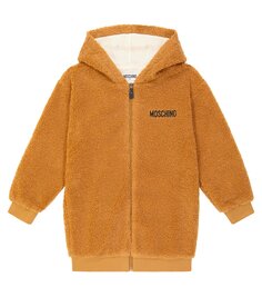 Худи из джерси с мишкой тедди Moschino Kids, коричневый