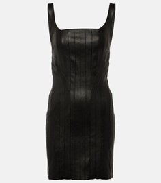 Кожаное мини-платье nino Stouls, черный