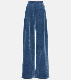 Широкие брюки из синели white label aria Proenza Schouler, синий