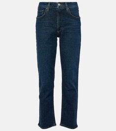 Укороченные прямые джинсы kye со средней посадкой Agolde, синий