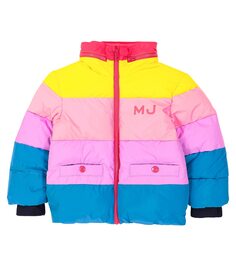 Пуховик с цветными блоками Marc Jacobs Kids, мультиколор