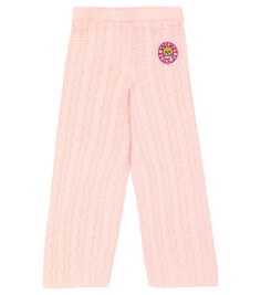 Брюки фактурной вязки teddy bear Moschino Kids, розовый