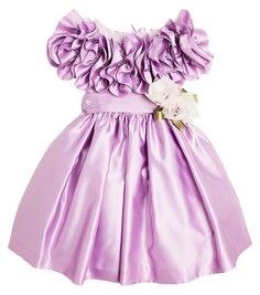 Венецианское атласное платье Monnalisa, фиолетовый