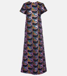 Платье макси с принтом La Doublej, фиолетовый