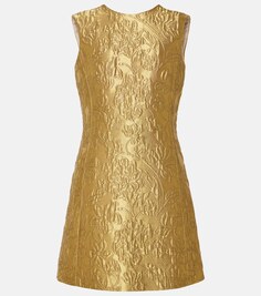 Жаккардовое мини-платье irma с цветочным принтом Emilia Wickstead, золото