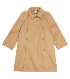 Тренч из хлопкового габардина Burberry Kids, мультиколор