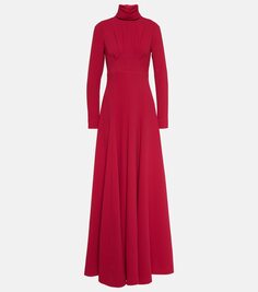 Плиссированное платье макси oakley из крепа Emilia Wickstead, красный