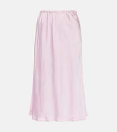 Атласная юбка миди Jil Sander, розовый