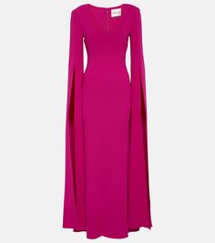 Платье кади с рукавами-накидкой Roland Mouret, фиолетовый
