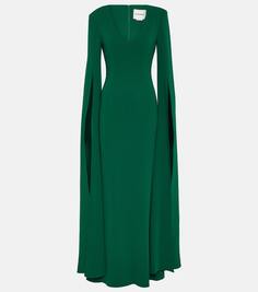Платье кади с рукавами-накидкой Roland Mouret, зеленый