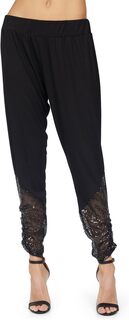Укороченные брюки Westman со сборками и контрастными пайетками Michael Lauren, черный